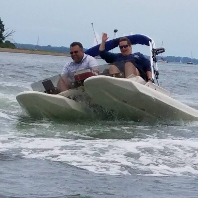 Boaters on Mystic River